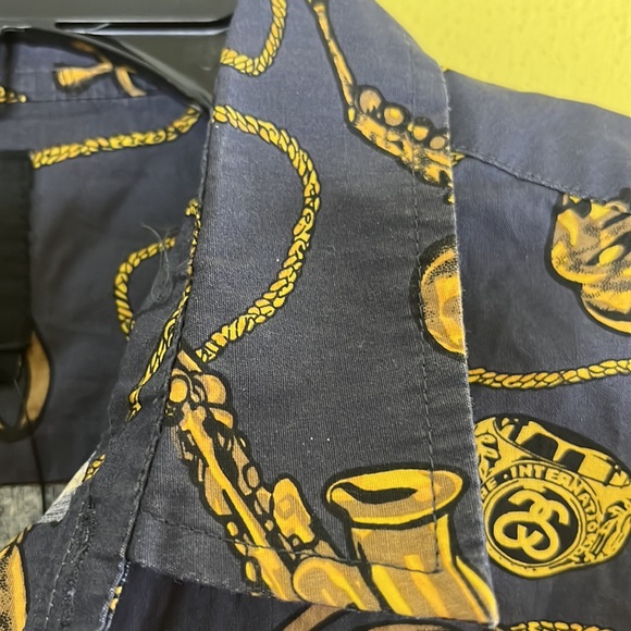 New Mens Stussy Brass Shirt in Navy !! Too Cool For Most of You!!! Lol! Fun !!! - Picture 7 of 11